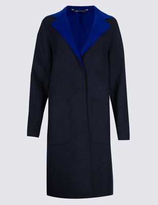 Double Face Unstructured Coat with Wool